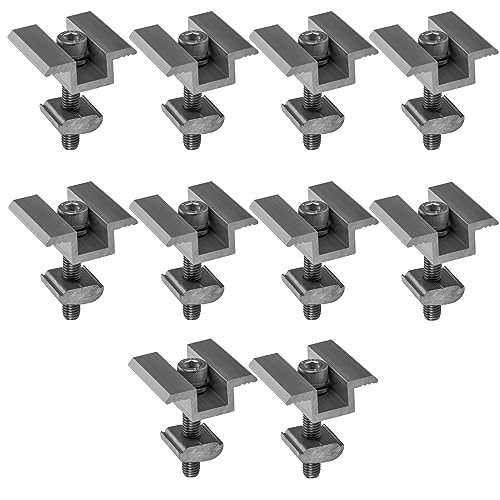 Avoltik Solar PV Aluminium Mittelklemme 35mm in silber 10 Stück mit Schrauben I Klemmen zur sicheren & schnellen Solarmodul Befestigung von avoltik