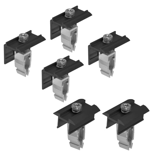Avoltik Solarmodul Halterung - 6er Set (2x Mittelklemme & 4x Endklemme) Aluminiumlegierung für Solarmodul 30mm-45mm I Solarmodul Befestigung für PV-Anlagen I Korrosionsbeständig – EASY-CLICK – schwarz von avoltik