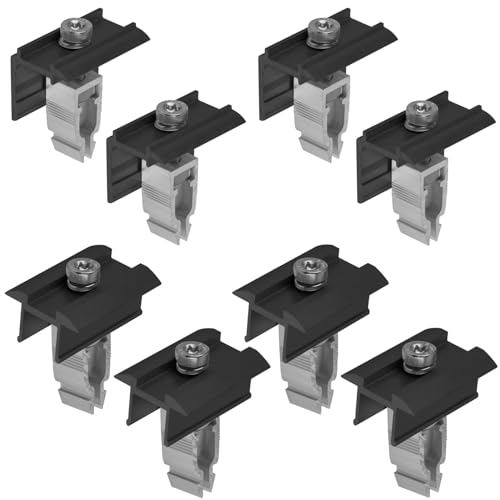 Avoltik Solarmodul Halterung - 8er Set (4x Mittelklemme & 4x Endklemme) Aluminiumlegierung für Solarmodul 30mm-45mm I Solarmodul Befestigung für PV-Anlagen I Korrosionsbeständig – EASY-CLICK – schwarz von avoltik