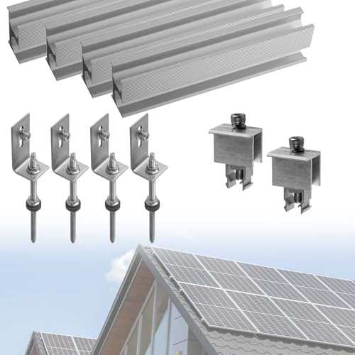 Avoltik Solarmodul Halterung Balkonkraftwerk I I Solar Halterung für Blechdach Dach I Schiene, Stockschraube, L-Halter, Endklemme, Befestigungsschraube I Montageset Befestigung für 1 Solarmodul Avoltik Solarmodul Halterung Balkonkraftwerk I I Solar Halterung für Blechdach Dach I Schiene, Stockschraube, L-Halter, Endklemme, Befestigungsschraube I Montageset Befestigung für 1 Solarmodul von avoltik