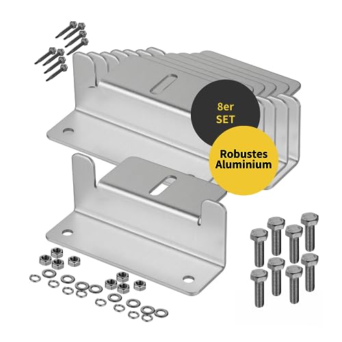 Avoltik Solarpanel Halterung 8 Stück in silber 100mm I hochwertige Z-Winkel Halterungen aus robustem Aluminium I PV Modul Halterung inkl Schrauben & Muttern I witterungsbeständige Solarmodul Halterung von avoltik