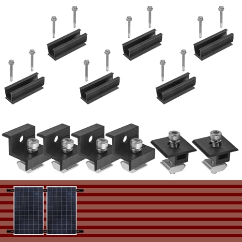Avoltik Solarpanel Halterung Flachdach I Set für 2 Panele I Solarmodul Halterung Balkonkraftwerk I Flachdach Halterung für PV Module I Solarmodulbefestigungsset mit verstellbarer Endklemme von 30-35mm Avoltik Solarpanel Halterung Flachdach I Set für 2 Panele I Solarmodul Halterung Balkonkraftwerk I Flachdach Halterung für PV Module I Solarmodulbefestigungsset mit verstellbarer Endklemme von 30-35mm von avoltik