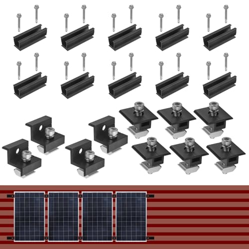 Avoltik Solarpanel Halterung Flachdach I Set für 4 Panele I Solarmodul Halterung Balkonkraftwerk I Flachdach Halterung für PV Module I Solarmodulbefestigungsset mit verstellbarer Endklemme von 30-35mm Avoltik Solarpanel Halterung Flachdach I Set für 4 Panele I Solarmodul Halterung Balkonkraftwerk I Flachdach Halterung für PV Module I Solarmodulbefestigungsset mit verstellbarer Endklemme von 30-35mm von avoltik