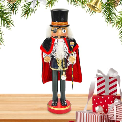 awakentti Weihnachten Nussknacker Figuren Piraten Nussknacker Traditionelle Holz Nussknacker Festliche Weihnachtsdekoration für Regale und Tische von awakentti