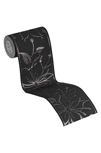 A.S. Création selbstklebende Bordüre - Papierbordüre mit wundervollen Blumen in Schwarz und Kupfer - auf 5,00 m x 0,13 m je Rolle von A.S. Création