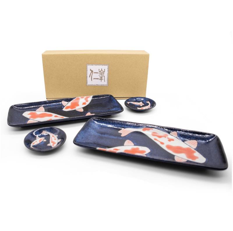 awasaka Sushiteller Made in Japan Nishikigoi Sushi Set, (4 St) von awasaka