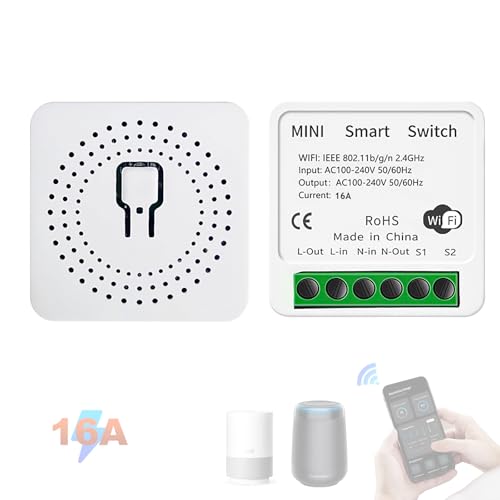 1 Stück Mini Smart Lichtschalter,Wireless Remote Control Schalter für Hausautomation, RF Ferngesteuerter Lichtschalter mit Timer und Bewegungssensor mit Alexa Echo, Google Home 1 Stück Mini Smart Lichtschalter,Wireless Remote Control Schalter für Hausautomation, RF Ferngesteuerter Lichtschalter mit Timer und Bewegungssensor mit Alexa Echo, Google Home von aweskmod