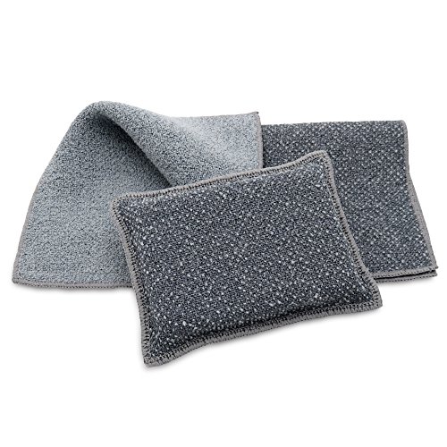 Spülschwamm und Scheuerlappen aus Microfaser für Küche und Haushalt - Sanfte Alternative zum Stahlschwamm - Kratzfreier Küchen Schwamm für Pfannen, Töpfe...Küchen Schwamm für Pfannen, Töpfe... (Grau) Spülschwamm und Scheuerlappen aus Microfaser für Küche und Haushalt - Sanfte Alternative zum Stahlschwamm - Kratzfreier Küchen Schwamm für Pfannen, Töpfe...Küchen Schwamm für Pfannen, Töpfe... (Grau) von awiwa