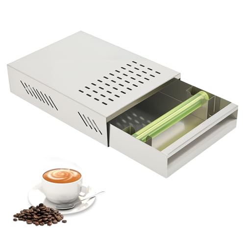awliye Kaffee Klopfbox Schublade Große Kapazität Kaffee Abklopfbehälter Schublade Edelstahl 36 x 28 x 10cm Kaffeesatz Klopfbehälter mit Abnehmbarer Klopfstange Abschlagbehälter für Zuhause Café Bars von awliye