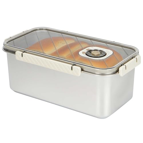 awliye Knäckebrotbox Edelstahl 5.8L Brotaufbewahrungsbox Luftdicht mit Timing Deckel, Leckfisch Brot Aufbewahren Frischhalten Brotaufbewahrungsboxen für Brot, Kekse, Beiebread, Obst, Gemüse awliye Knäckebrotbox Edelstahl 5.8L Brotaufbewahrungsbox Luftdicht mit Timing Deckel, Leckfisch Brot Aufbewahren Frischhalten Brotaufbewahrungsboxen für Brot, Kekse, Beiebread, Obst, Gemüse von awliye