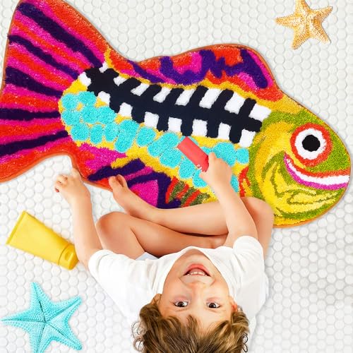 awlnail Niedlicher Badezimmerteppich, Hot Pink, Badematten für Badezimmer, lustiges Lächeln, Fisch-Badteppich, saugfähig, rutschfest, zottelig, für Dusche, 50,8 x 88,9 cm awlnail Niedlicher Badezimmerteppich, Hot Pink, Badematten für Badezimmer, lustiges Lächeln, Fisch-Badteppich, saugfähig, rutschfest, zottelig, für Dusche, 50,8 x 88,9 cm von awlnail