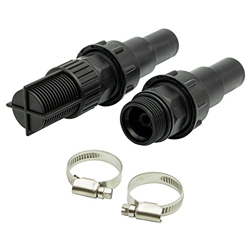 AWM Saugschlauch Adapter Set, 7-teilig Anschlussstück 25 mm, 1 Zoll Rückschlagventil HWW-AG-AK, schwarz von AWM