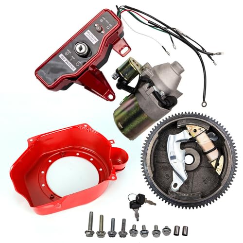 awolsrgiop Anlasser Elektrostart-starter-kit, Elektrostart Kit Für Honda GX160 5,5PS GX200 6,5 PS, Schwungrad Starter Motor Schlüsselschalter Motoren und Generatoren mit Anlasser Magnet von awolsrgiop