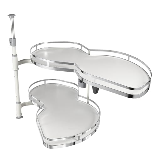 awolsrgiop Eckschrank Küche Küchenaufbewahrung, Küchenschrank Organizer Ausziehbar 2 Etagen Eckschrank-Tablett Drehschrank Eckunterschrank, 80×38×4.5 Küchen-Eckkarussell（Rechts Offen） von awolsrgiop