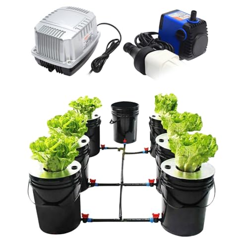 awolsrgiop Hydroponic System, 5 Gallon Hydrokultur DWC Grow System Kit, 20L x 7 Bucket Indoor Hydroponic Anzucht-System Multi Barrel Hydroponic Machine Drip Irrigation System von awolsrgiop