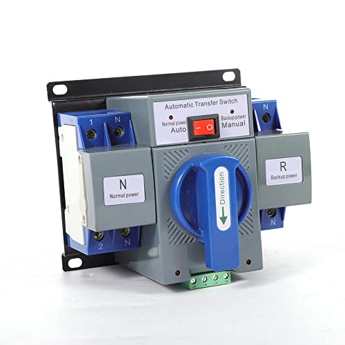 awolsrgiop Power Automatischer Transferschalter, 63A 2P Dual Power Netzteil Automatic Transfer Switch Automatisch Transferschalte, Notstrom Umschalter Lastumschalter Dual Netzteil Transferschalter von awolsrgiop