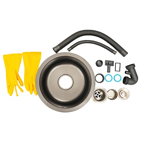 awolsrgiop Rundspüle, Spülbecken Küche Rund Ø36 cm mit Siphon, Waschbecken Küche Edelstahl mit Hahnloch Einbauspüle, Klein Küchenspülen, Spüle Küche Satin, Waschen 1 Becken awolsrgiop Rundspüle, Spülbecken Küche Rund Ø36 cm mit Siphon, Waschbecken Küche Edelstahl mit Hahnloch Einbauspüle, Klein Küchenspülen, Spüle Küche Satin, Waschen 1 Becken von awolsrgiop