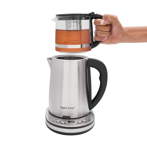 awolsrgiop Teekocher 3.5 L, 1500W Edelstahl-Wasserkocher Tea Maker Tee Maschine mit Glasteekanne & Teesieb, Abschaltautomatik, Warmhaltefunktion, Überhitzungsschutz von awolsrgiop