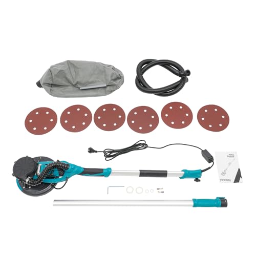 awolsrgiop Wand & Deckenschleifer 750W, Trockenbauschleifer Ø255mm mit LED-Arbeitsleuchte, 6 variablen Geschwindigkeiten Teleskopstiel 6 Schleifscheiben Absaugadapter und Absaugschlauch awolsrgiop Wand & Deckenschleifer 750W, Trockenbauschleifer Ø255mm mit LED-Arbeitsleuchte, 6 variablen Geschwindigkeiten Teleskopstiel 6 Schleifscheiben Absaugadapter und Absaugschlauch von awolsrgiop