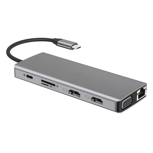 axGear USB Typ C Dual HDMI VGA Adapter Kartenleser USB 3.0 HUB Bildschirm Spiegel von axGear