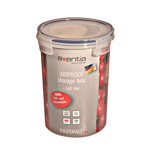 axentia 6 Stück Airproof Vorratsdosen, Aufbewahrungsboxen, Frischhaltedosen, Multifunktionsboxen 1,60 Liter Ø 13 cm, Höhe 18 cm, Set by Danto® von axentia