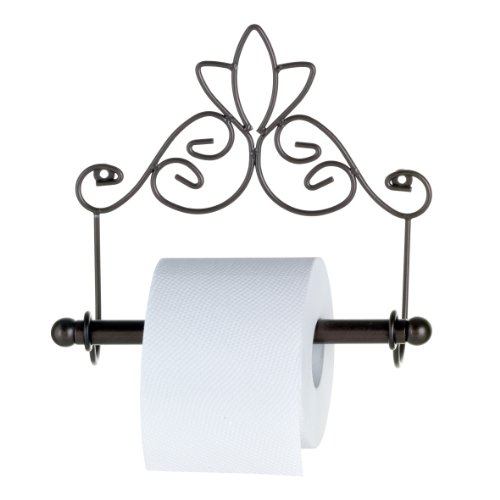 axentia Toilettenpapierhalter Nostalgie, Metall pulverbeschichtet, rostfarben, Handtuchhalter inklusive Befestigungsmaterial, Maße: ca. 24 x 10 x 20,5 cm von axentia
