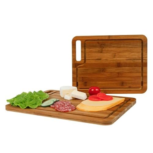 Axentia Schneidbrett Dima 2er-Set | FSC® 100% Bambus | Dunkles Holz | Robuste Qualität | Zwei Größen: 40x30x1,5 cm & 32x25x1,5 cm | Vielseitig einsetzbar | Umweltfreundlich & langlebig von axentia