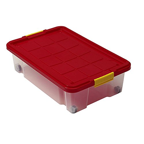 12 Stück AXENTIA Unterbettkommode mit Rollen, Unterbettroller, Unterbettbox, Aufbewahrungsbox, 60 x 40 x 18 cm, 28 Liter von axentia