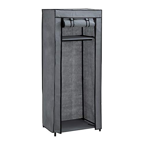 axentia 132891 Stoffschrank, ca. 60 x 148 x 45 cm ,, Grau-schwarz von axentia