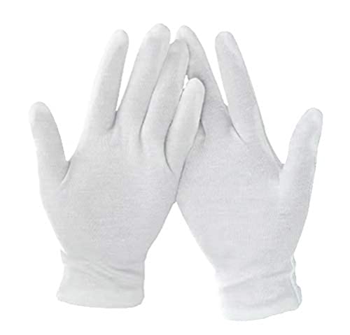 axentia 133175 Stoffhandschuhe Handschuhe, 1 Paar, weiß, Größe L, ca. 22 x 10 cm von axentia