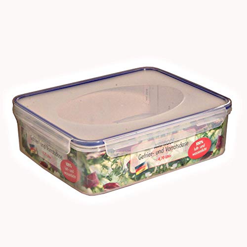 axentia 3 Stück Airproof Aufbewahrungsdosen, Vorratsdosen, Frischhalteboxen, Multifunktionsboxen 4,70 Liter eckig 30 x 24,5 x 9,0 cm, Set by Danto® von axentia