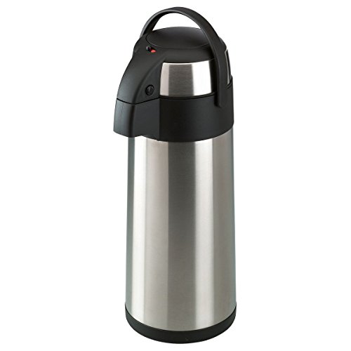 axentia Airpot in Silber, Pumpkanne aus rostfreiem Edelstahl, Volumen: ca. 5 L, 19 x 19 x 45 cm von axentia