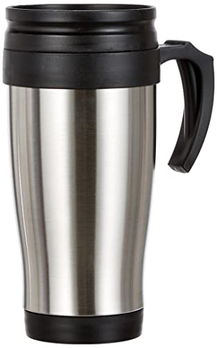 axentia Coffee to go Reise-Becher Edelstahl – Kaffeebecher Travel Mug 400ml - Isolierbecher mit Griff dicht & auslaufsicher von axentia