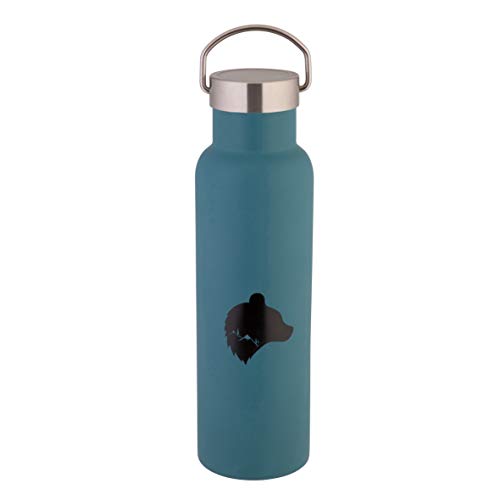 axentia 131656 Davos Isolierflasche für Warm- und Kaltgetränke, Edelstahl, Petrol von axentia