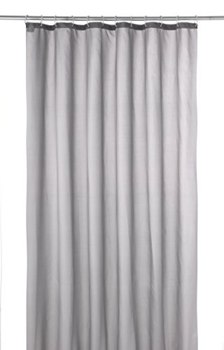 axentia Duschvorhang, Wannenvorhang, Badezimmervorhang inkl. 12 Plastikringe, ca. 180 x 200 cm, uni grau von axentia