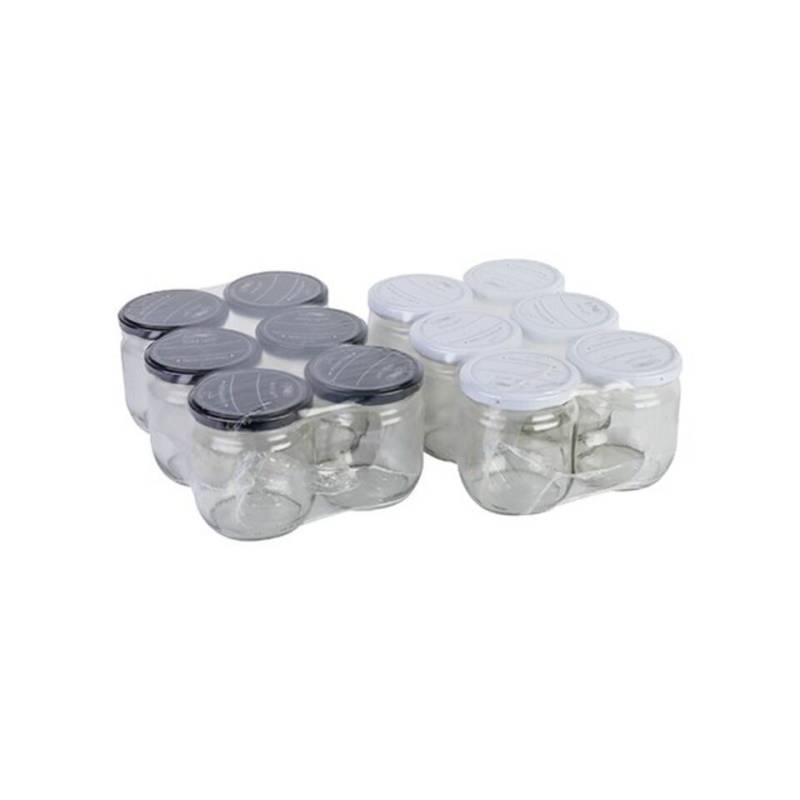 axentia Einmachglas Einmachglas B&W, ca. 250 ml, 6 Stück farbig sortiert, (1-tlg) von axentia