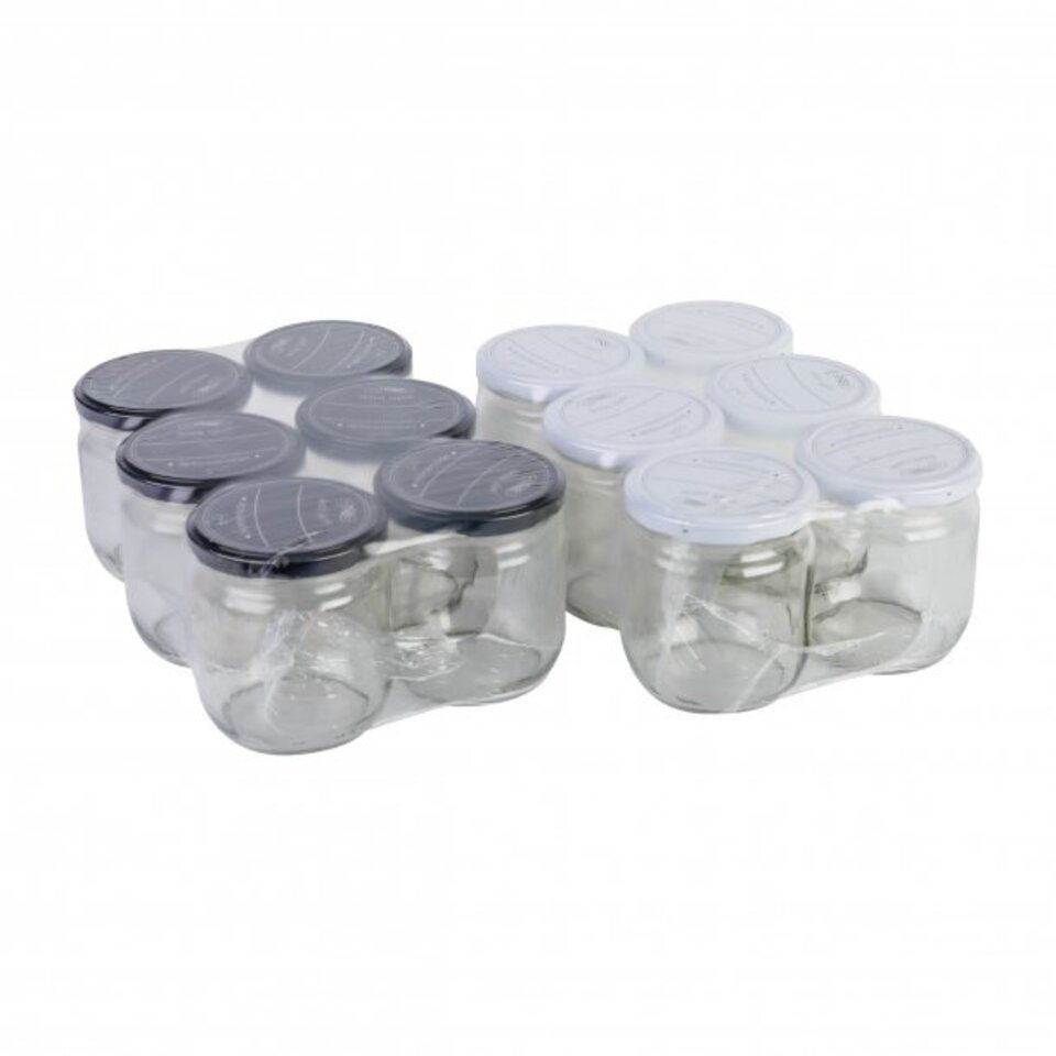 axentia Einmachglas Einmachglas B&W, ca. 425 ml, 6 Stück farbig sortiert, (1-tlg) von axentia