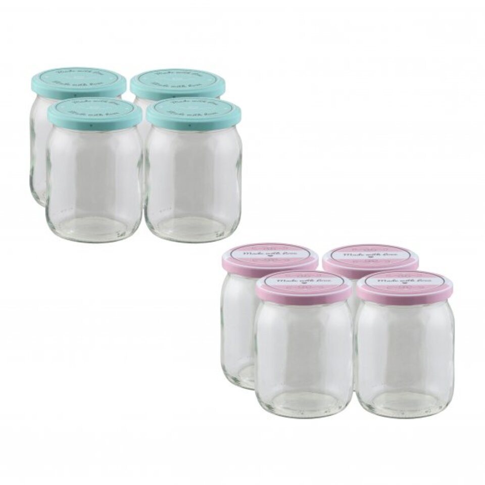 axentia Einmachglas Einmachglas Made with Love, ca. 720 ml, 4 Stück farbig sortiert, (1-tlg) von axentia