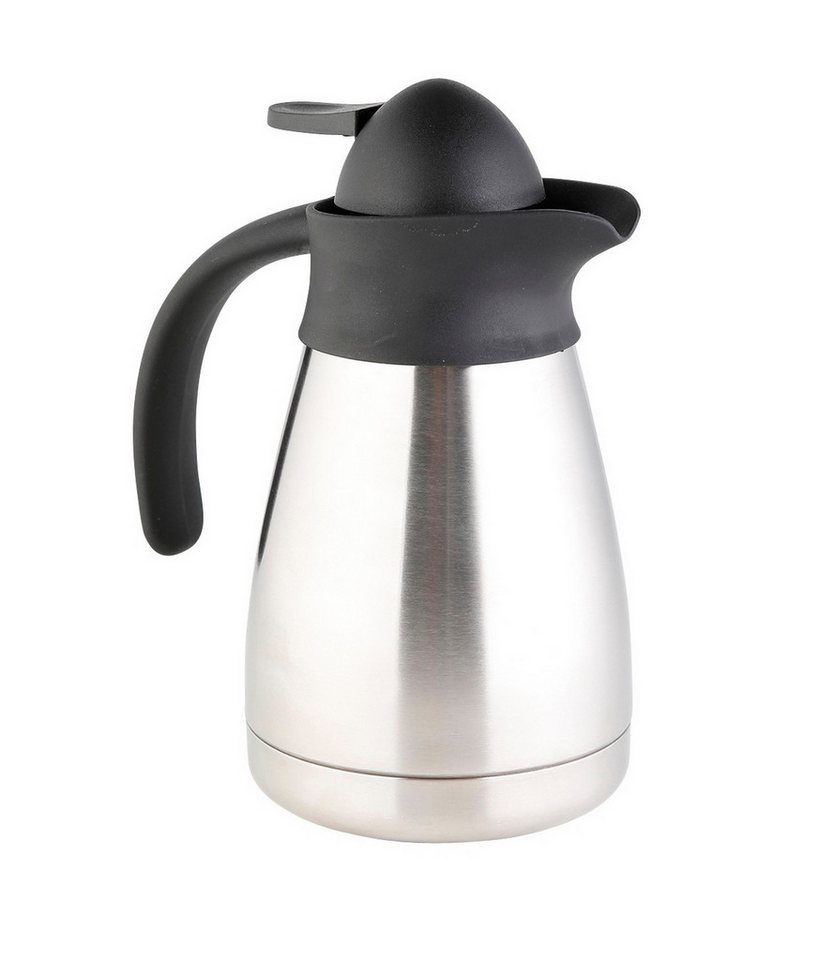 axentia Isolierkanne Thermokanne Thermoskanne Isolierflasche Thermoflasche mit Griff, 0,5 l, (Thermo-Kanne mit Deckel), doppelwandige Edelstahl-Isolierung von axentia