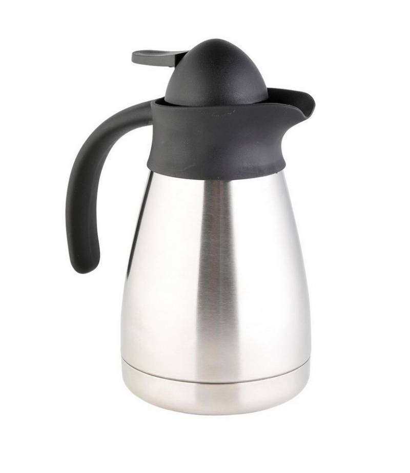 axentia Isolierkanne Thermokanne Thermoskanne Isolierflasche Thermoflasche mit Griff, 0,5 l, (Thermo-Kanne mit Deckel), doppelwandige Edelstahl-Isolierung von axentia