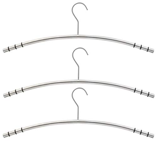 axentia 3-teiliges Kleiderbügel-Set mit Antirutsch-Funktion, Edelstahl/Silikon von axentia