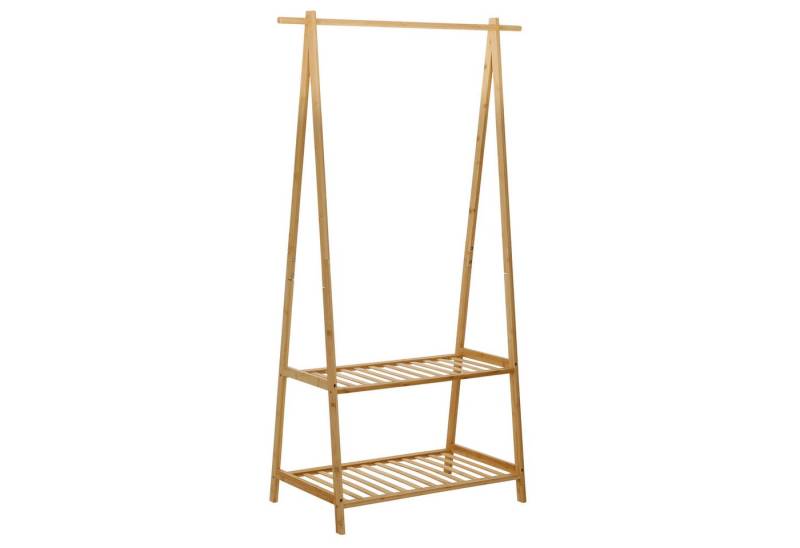 axentia Kleiderstange Kleiderständer, Garderobenständer, mit 2 Ablagen, Bambus von axentia