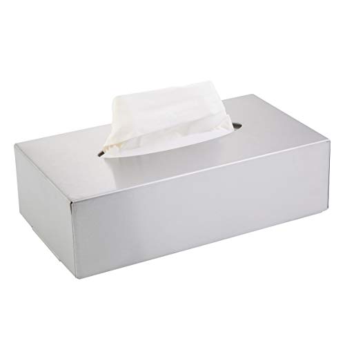 axentia 116941 Kosmetiktücherbox - Taschentuchbox - Taschentuchspender mit Wandmontage - Tücherbox, Edelstahl, Silber, 24.5 x 13 x 7 cm, 1 Einheiten von axentia