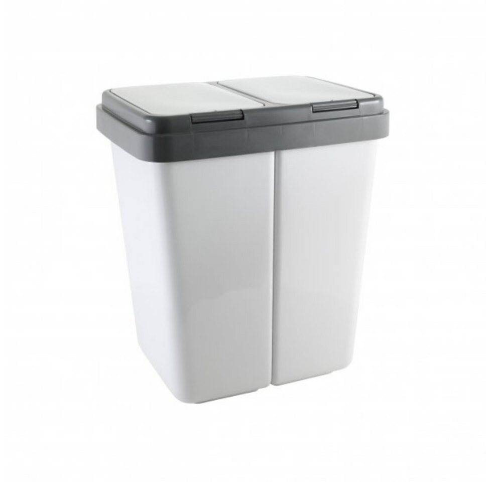 axentia Mülleimer ZwEimer Müllbehälter 2 x 23 l grau/gran. 235168 von axentia