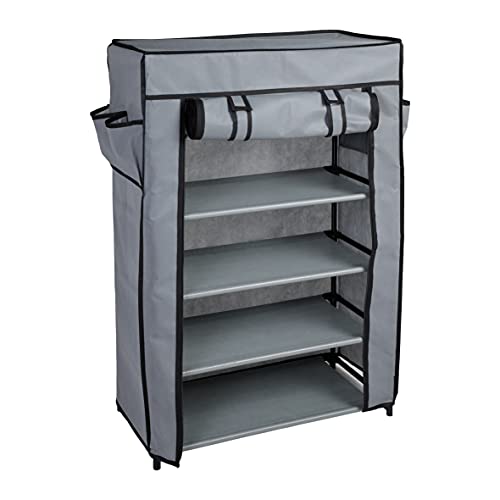 axentia Schuhschrank, Legierter Stahl, grau, ca. 60 x 88 x 30 cm von axentia