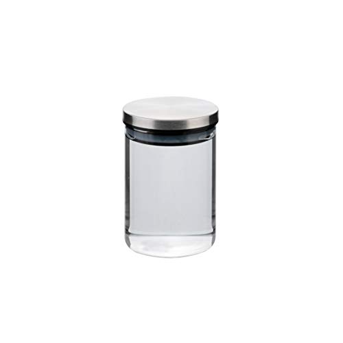 axentia 132899 Vorratsdose aus Borosilikatglas, klar/Silber/schwarz/weiß, ca. 500 ml von axentia