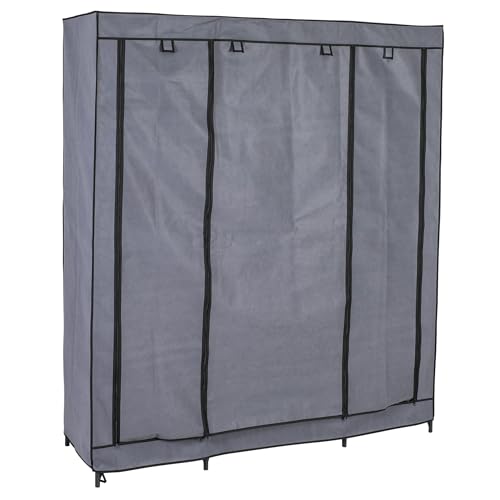 axentia XXL-Kleiderschrank, ca. 150 x 175 x 45 cm, Grau-schwarz von axentia