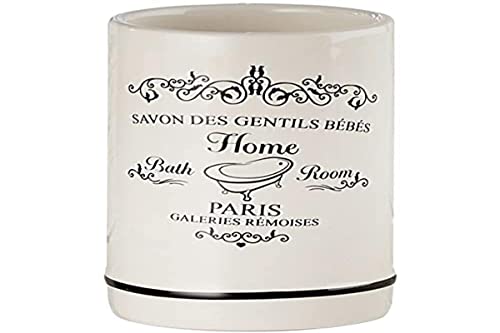 axentia Zahnputzbecher "Paris", Badausstattung, Zahnbürstenhalter für das Badezimmer, rund, Becher als Badaccessoire, WC-Zubehör aus Keramik, ca. 7,4 x 7,4 x 11,5 cm, altweiß axentia Zahnputzbecher "Paris", Badausstattung, Zahnbürstenhalter für das Badezimmer, rund, Becher als Badaccessoire, WC-Zubehör aus Keramik, ca. 7,4 x 7,4 x 11,5 cm, altweiß von axentia