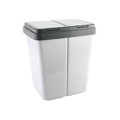 axentia Zweimer Müllbehälter, grau, ca. 23 l von axentia