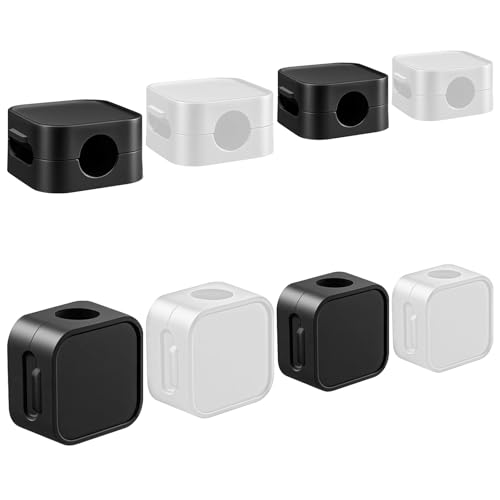 8er-set kabel organizer mit magnet-design - perfektes schreibtisch zubehör für büro, schlafzimmer und wohnzimmer - selbstklebende kabelhalter aus umweltfreundlichem material - 4x weiß, 4x schwarz von axibanni